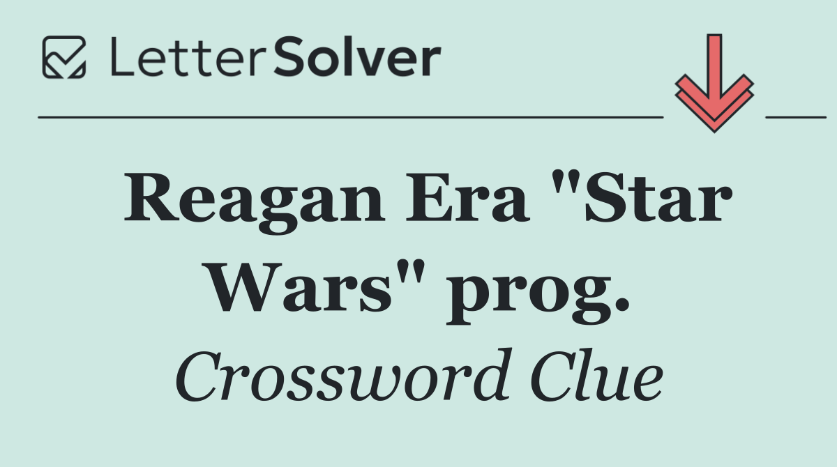 Reagan Era "Star Wars" prog.