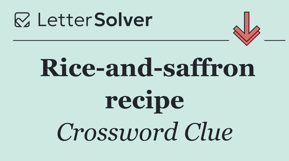 Rice and saffron recipe