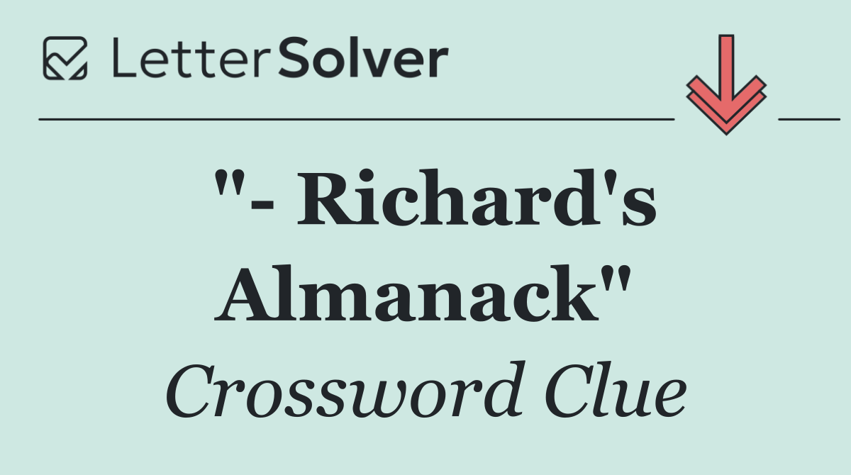 "  Richard's Almanack"