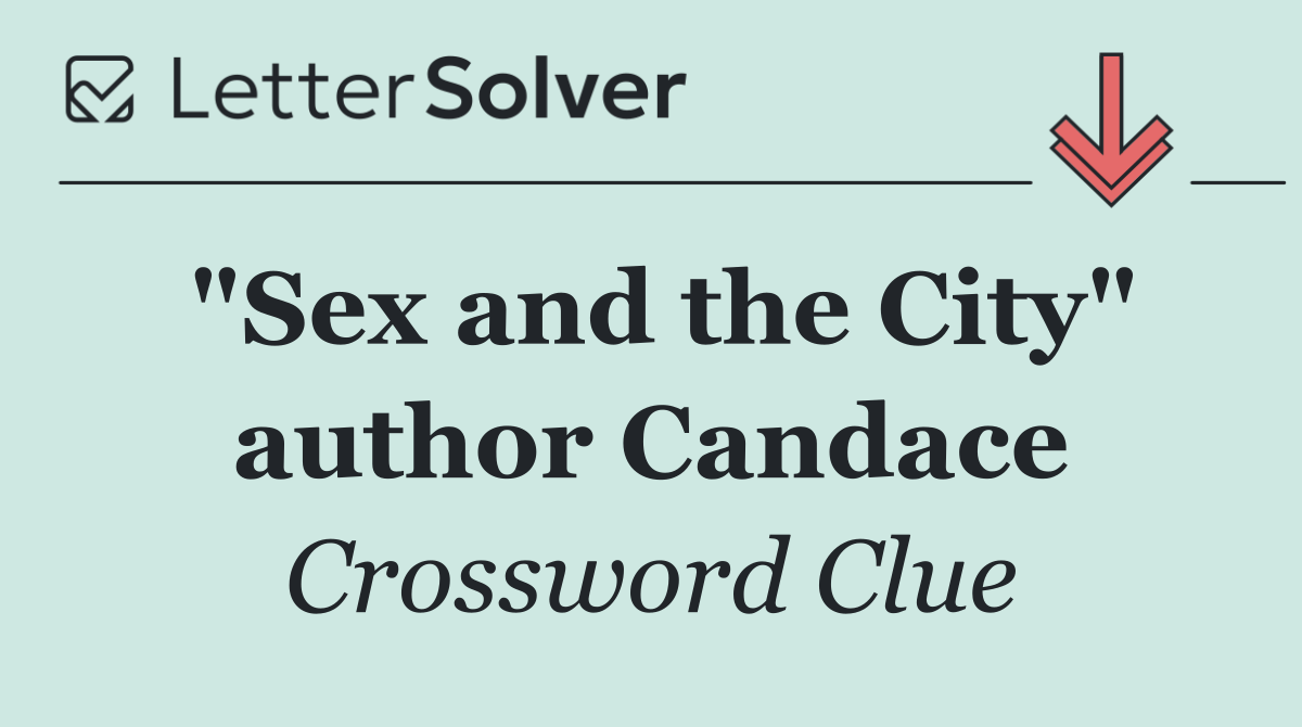 "Sex and the City" author Candace