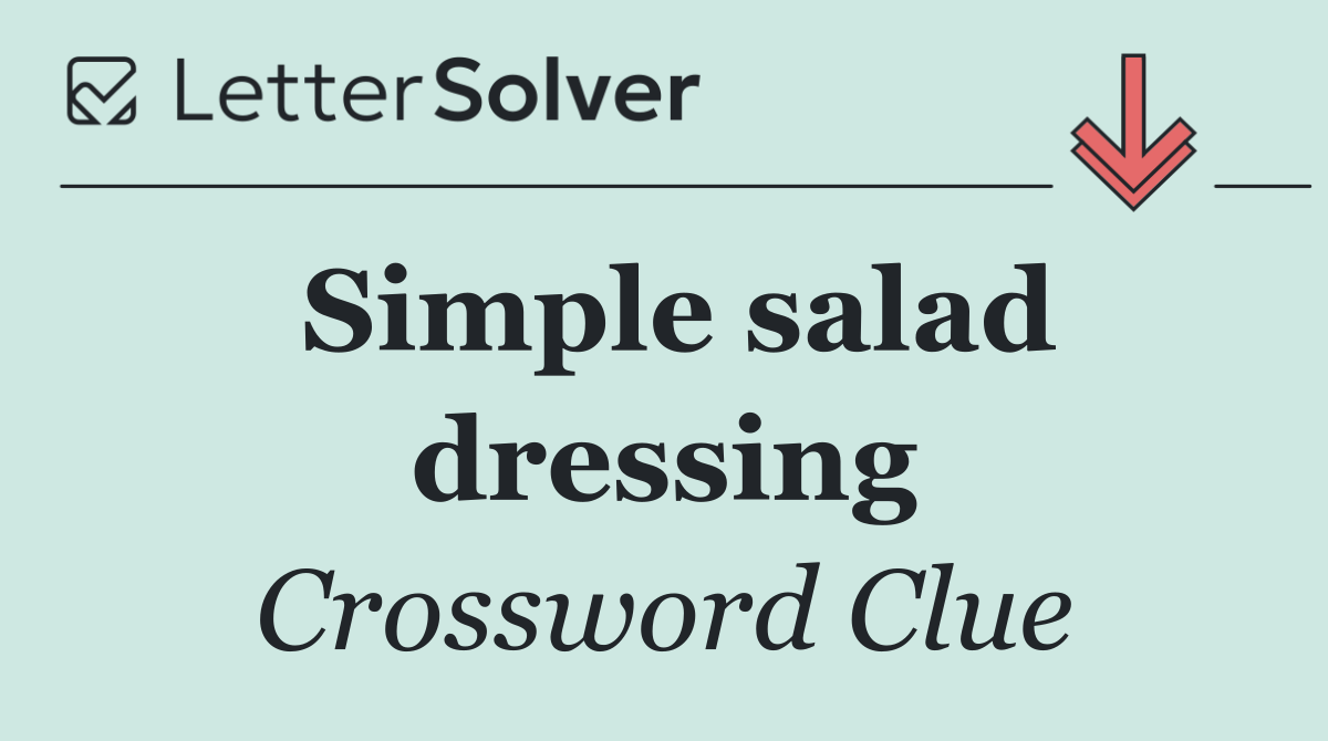 Simple salad dressing
