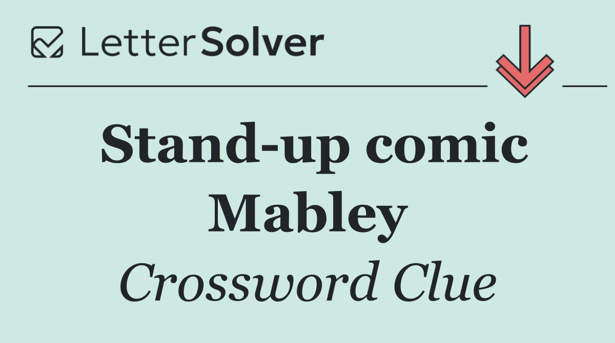 Stand up comic Mabley