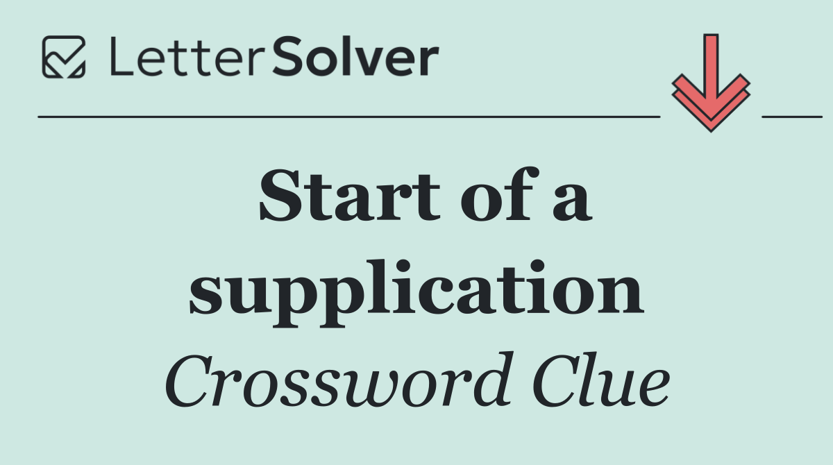 Start of a supplication