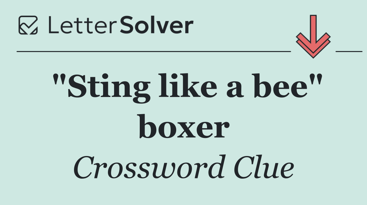 "Sting like a bee" boxer