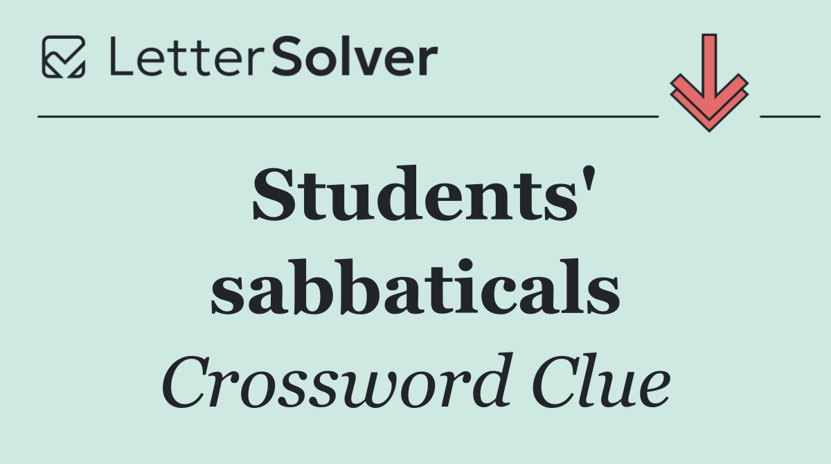 Students' sabbaticals