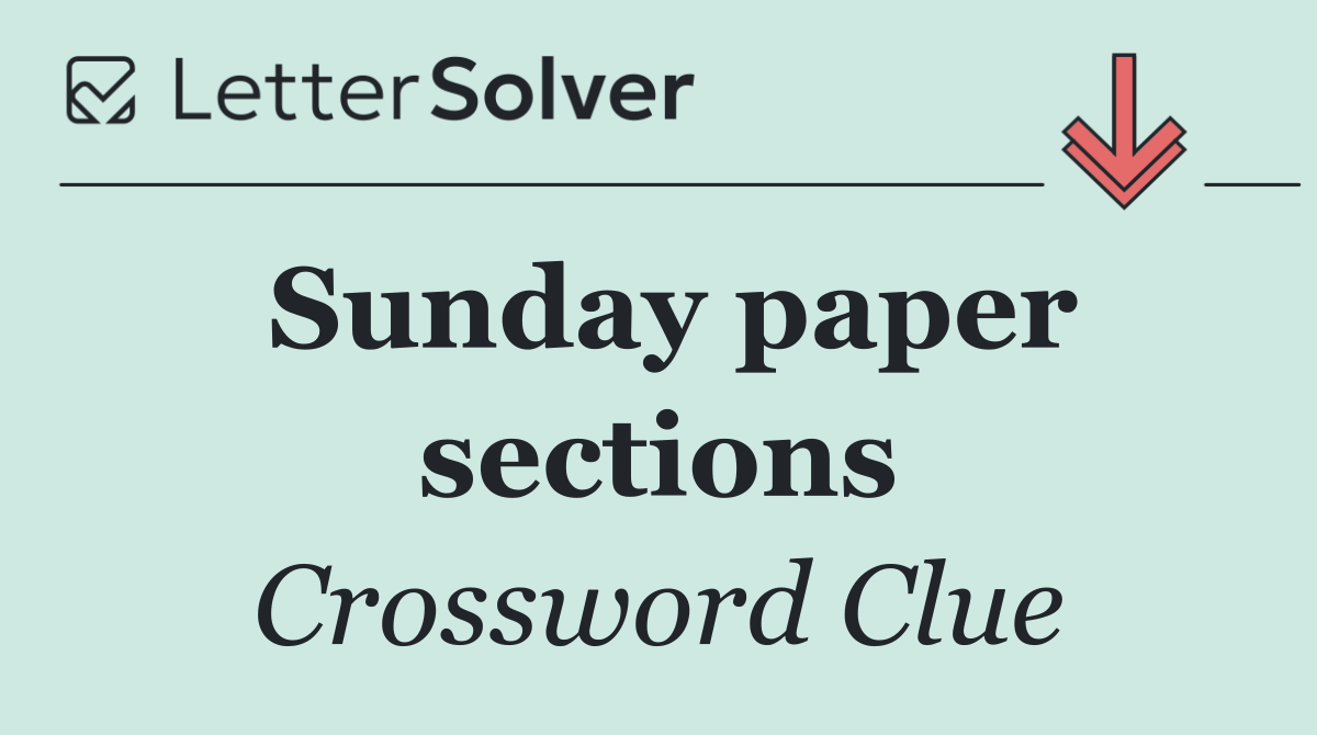 Sunday paper sections