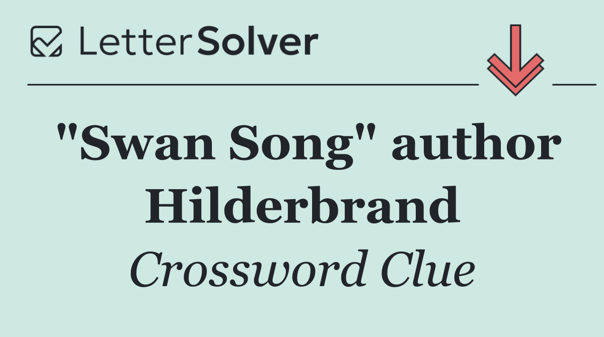 "Swan Song" author Hilderbrand