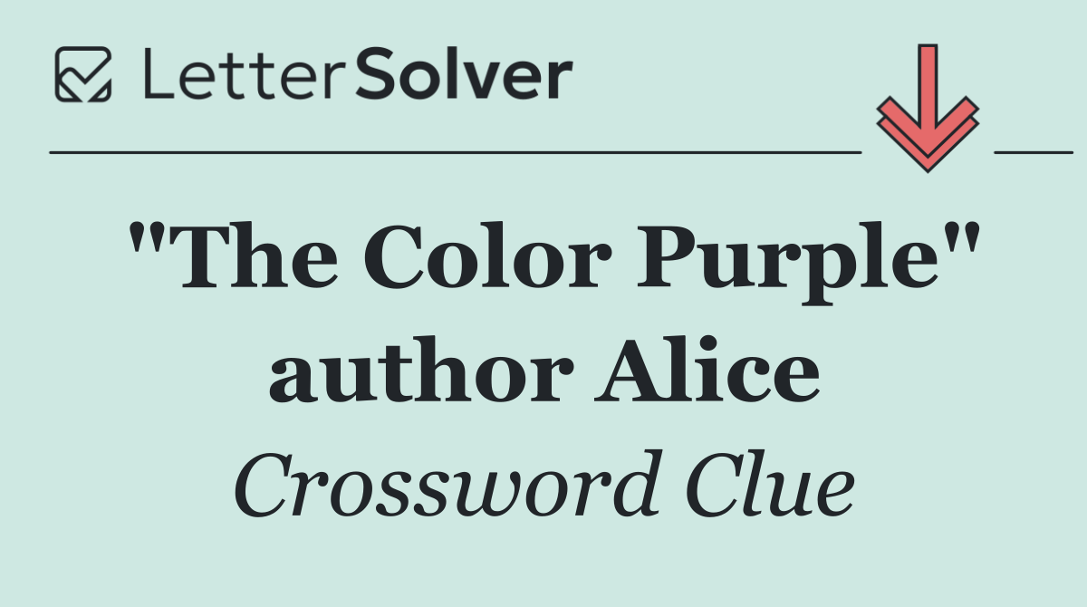 "The Color Purple" author Alice