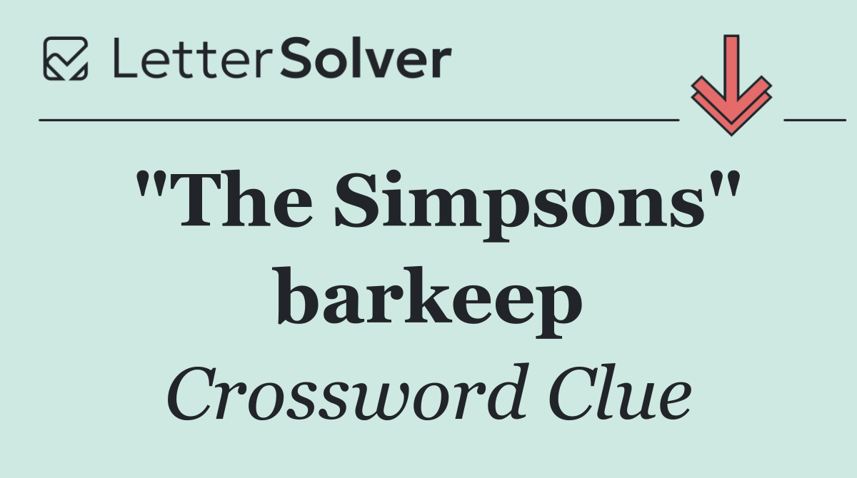 "The Simpsons" barkeep