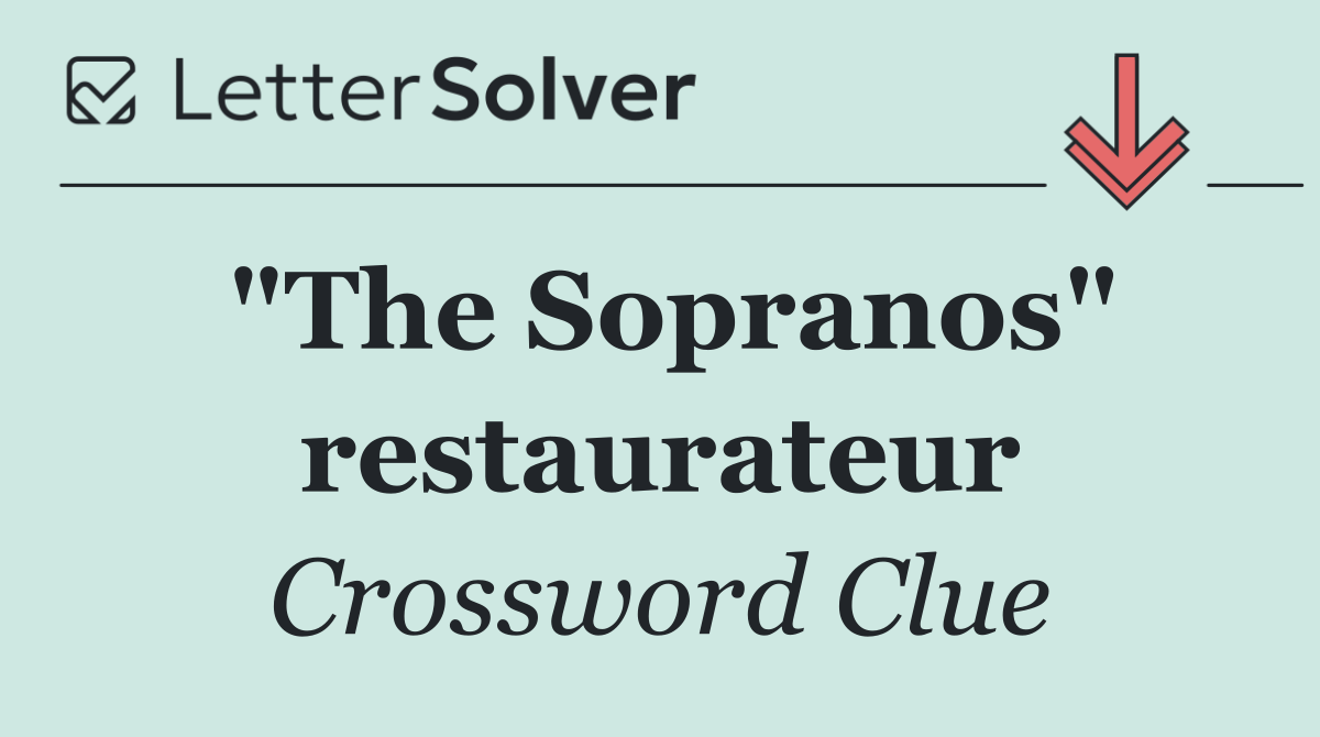 "The Sopranos" restaurateur