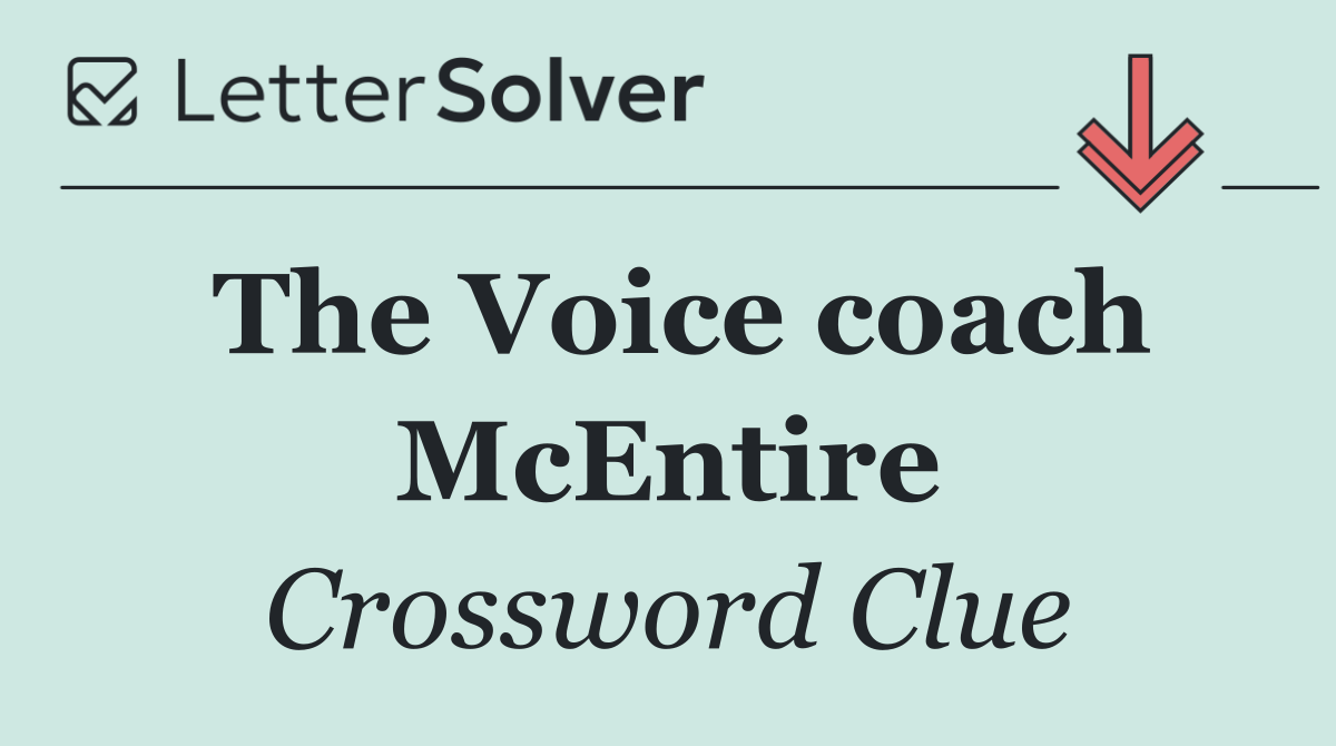 The Voice coach McEntire