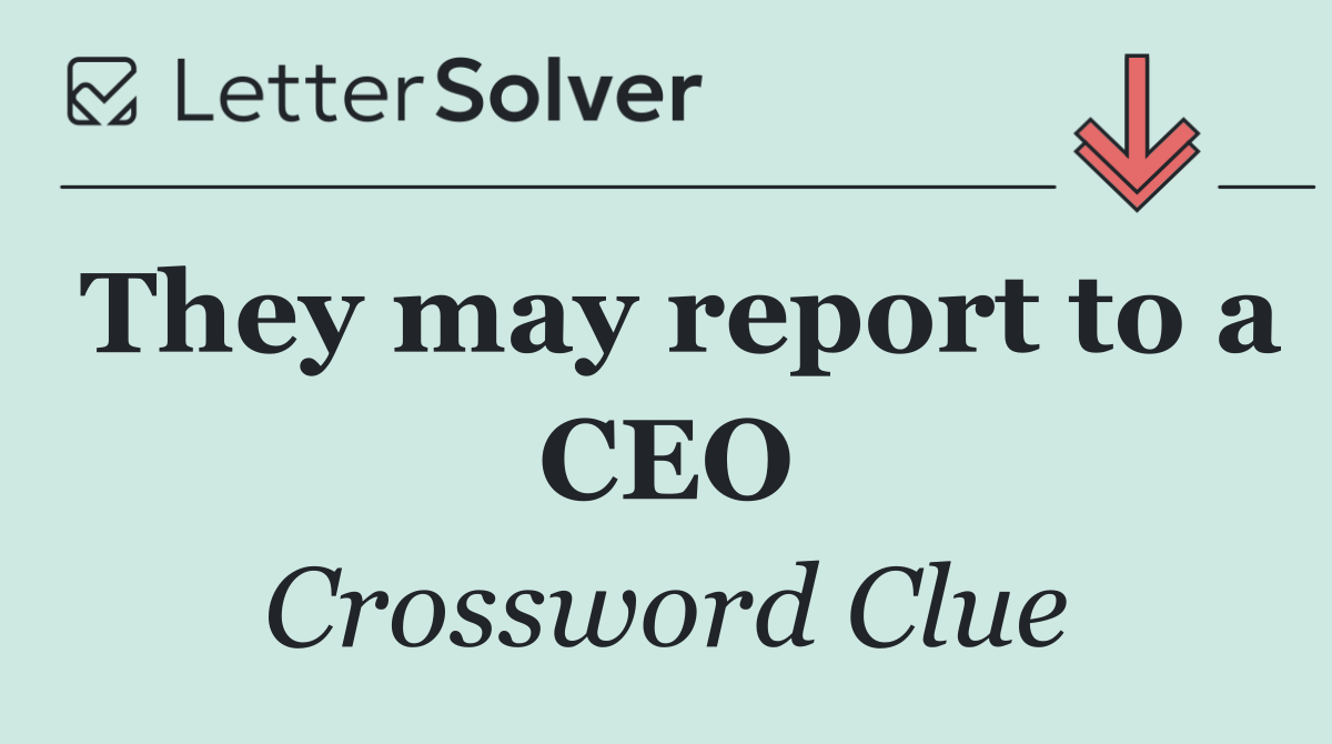 They may report to a CEO