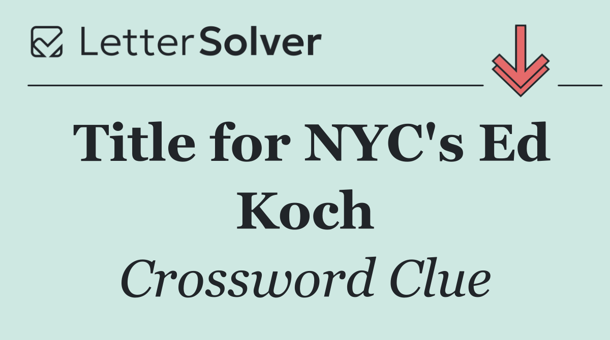 Title for NYC's Ed Koch