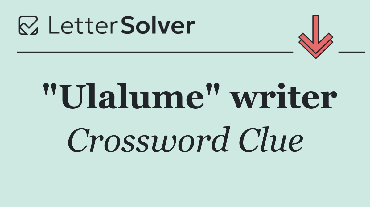 "Ulalume" writer