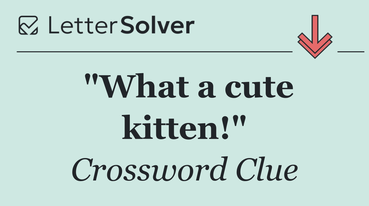 "What a cute kitten!"