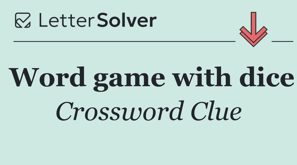 Word game with dice