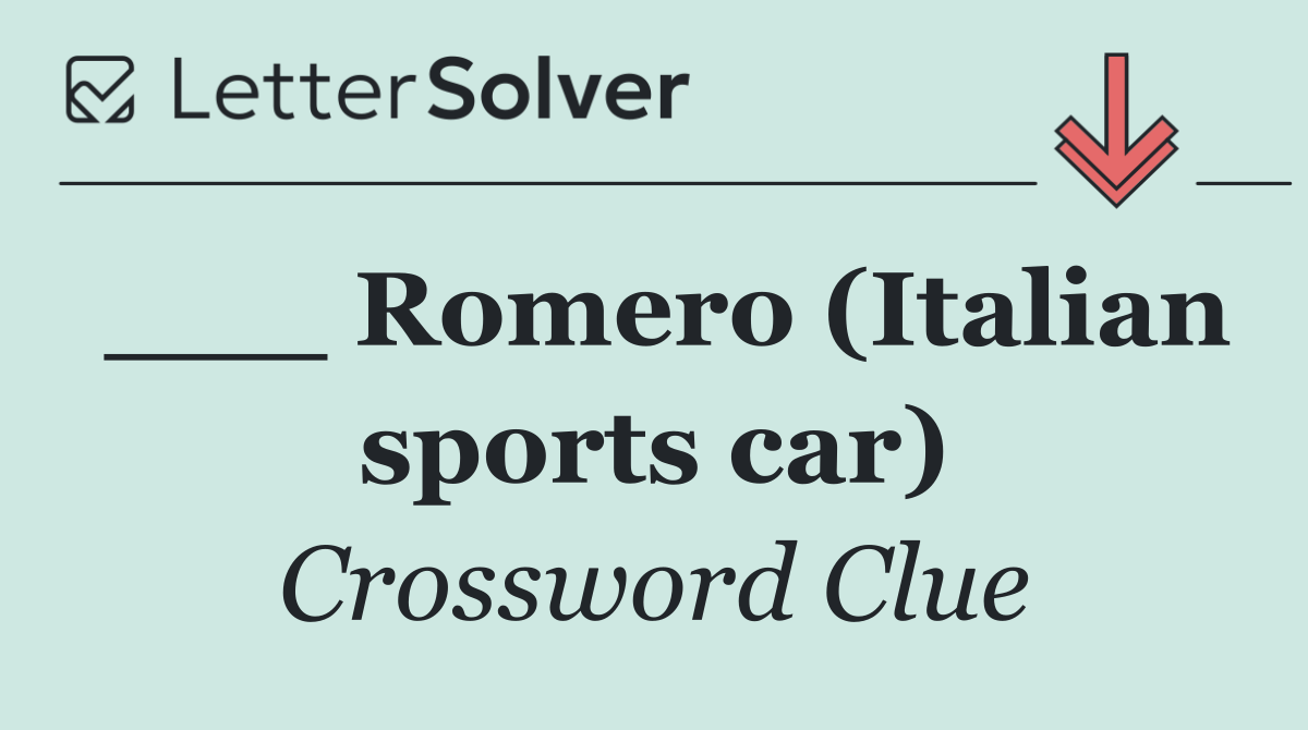 ___ Romero (Italian sports car)