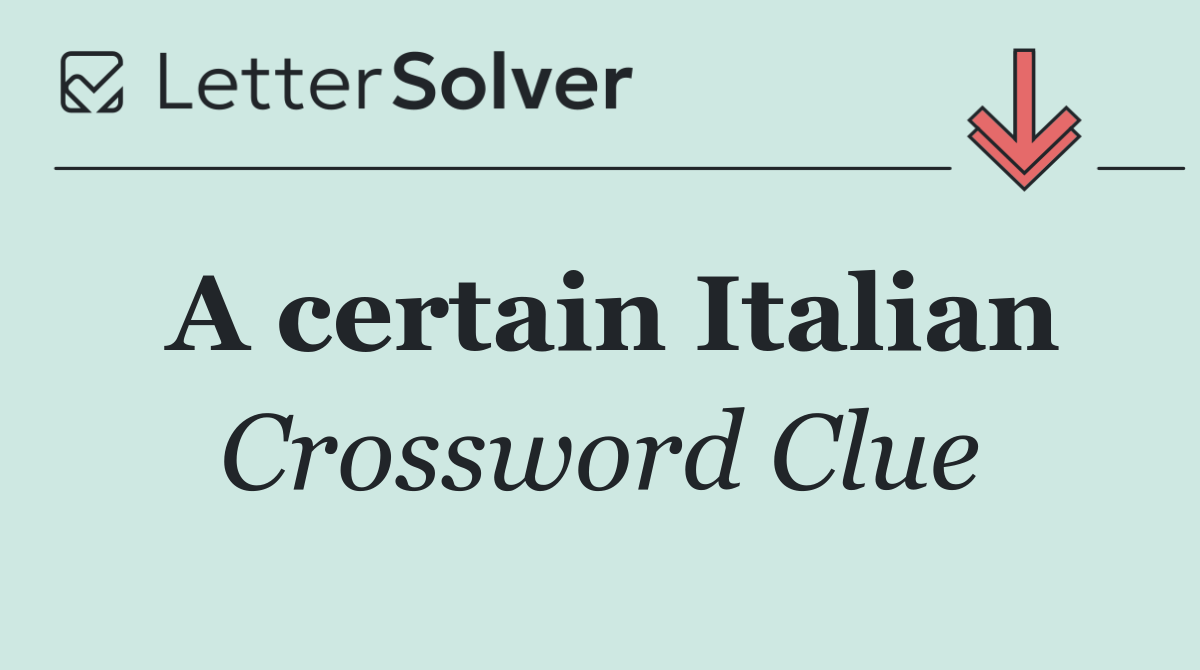 A certain Italian
