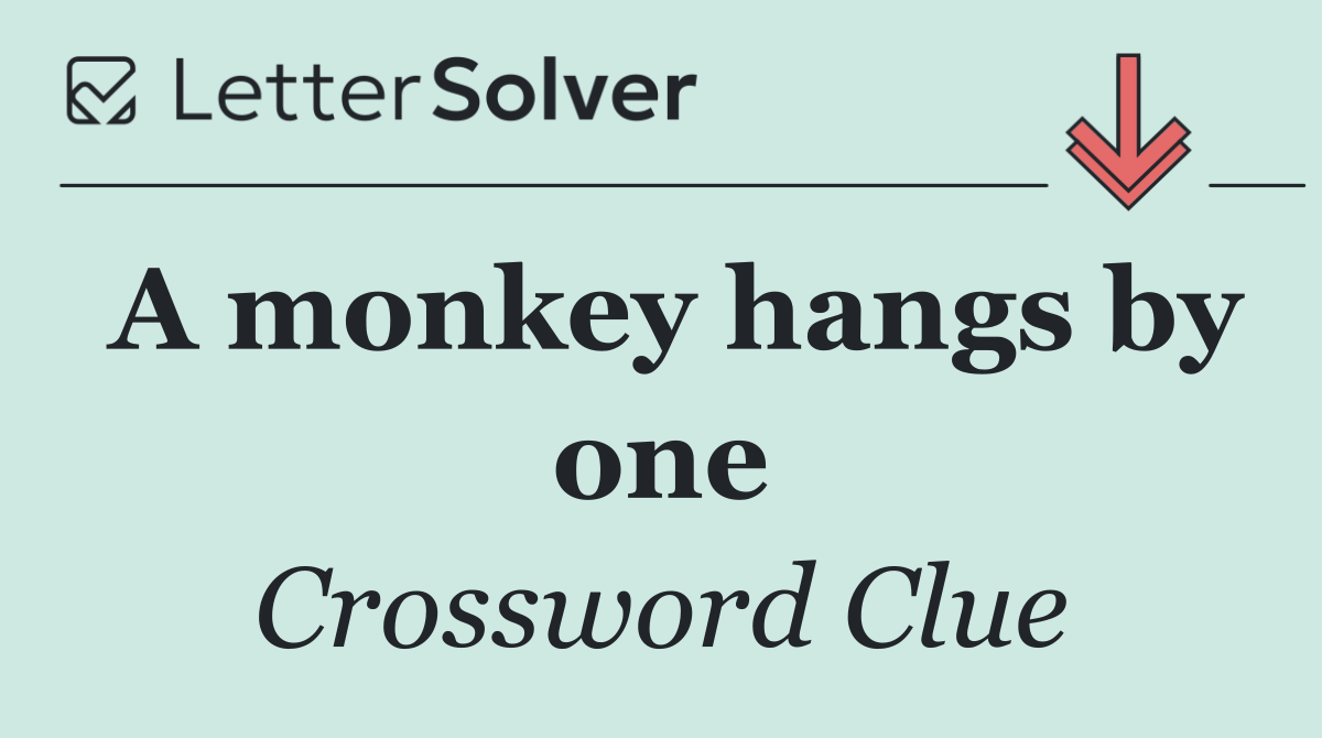 A monkey hangs by one
