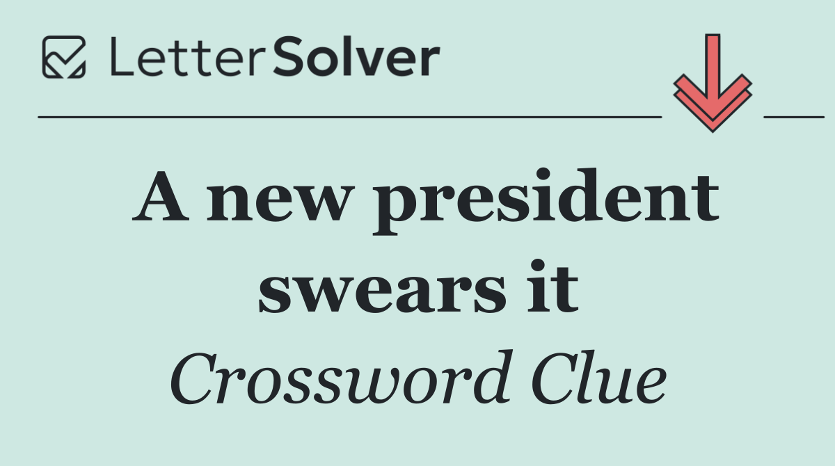 A new president swears it