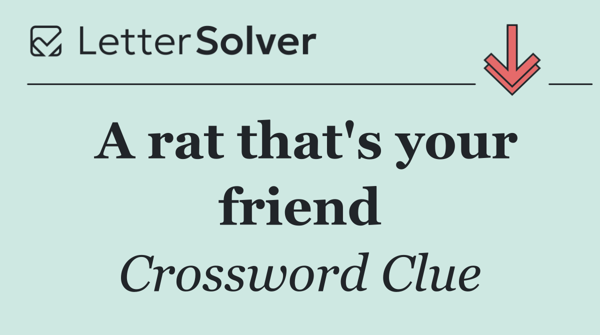 A rat that's your friend