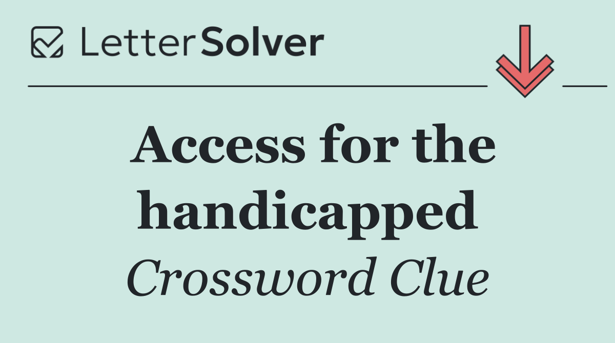 Access for the handicapped