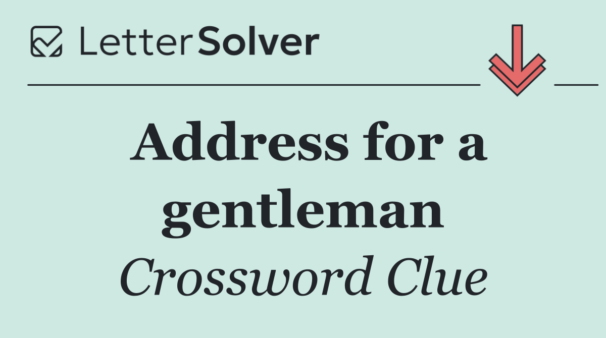 Address for a gentleman