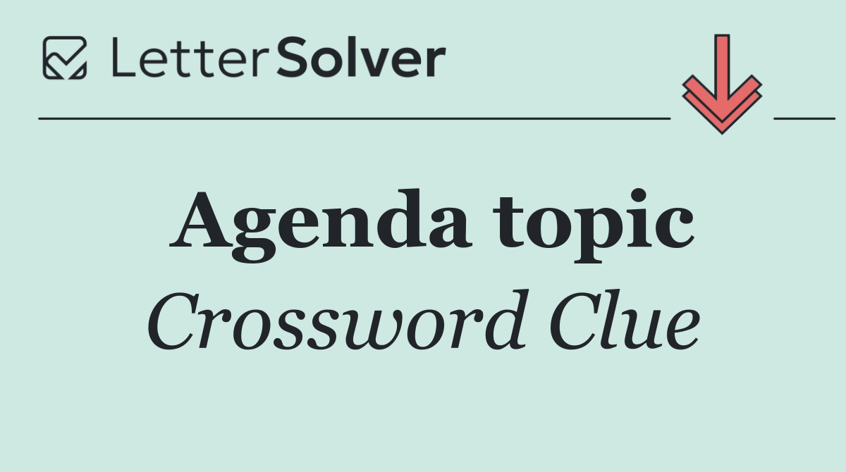 Agenda topic