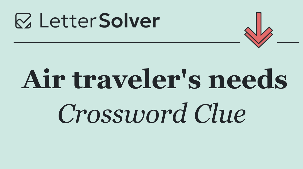 Air traveler's needs