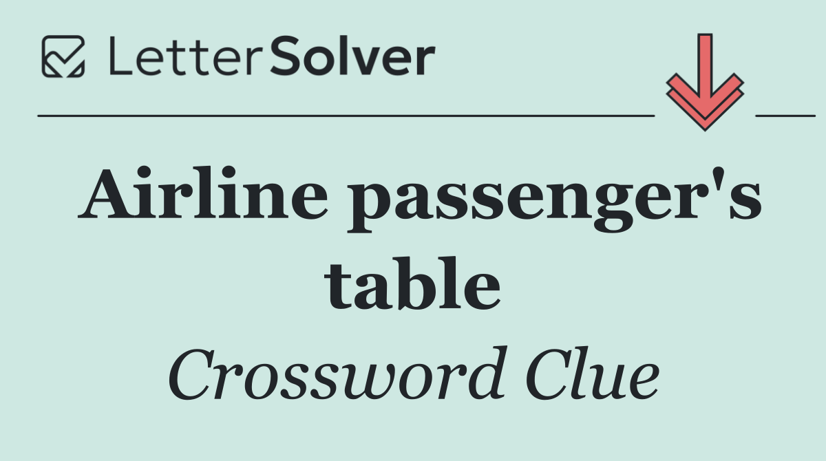 Airline passenger's table