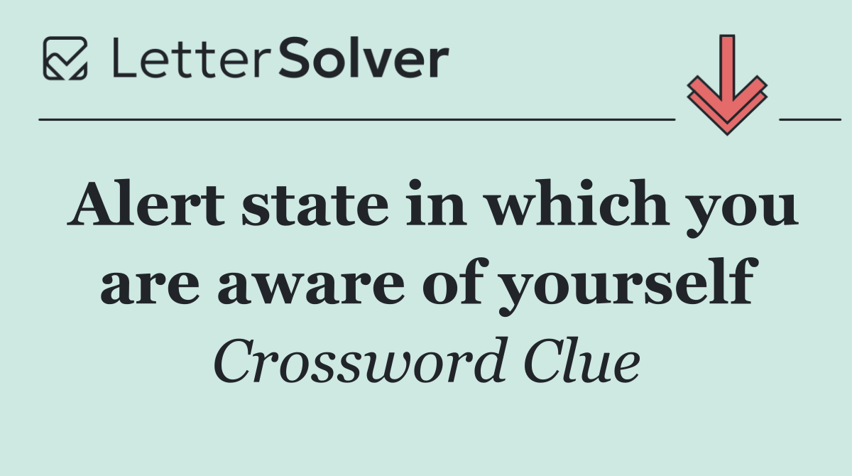 Alert state in which you are aware of yourself