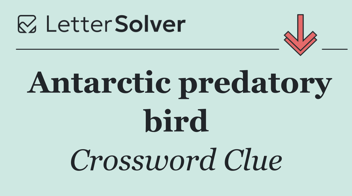 Antarctic predatory bird