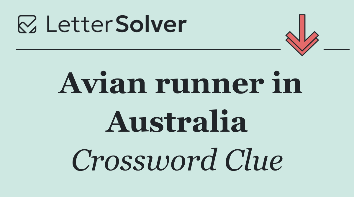 Avian runner in Australia