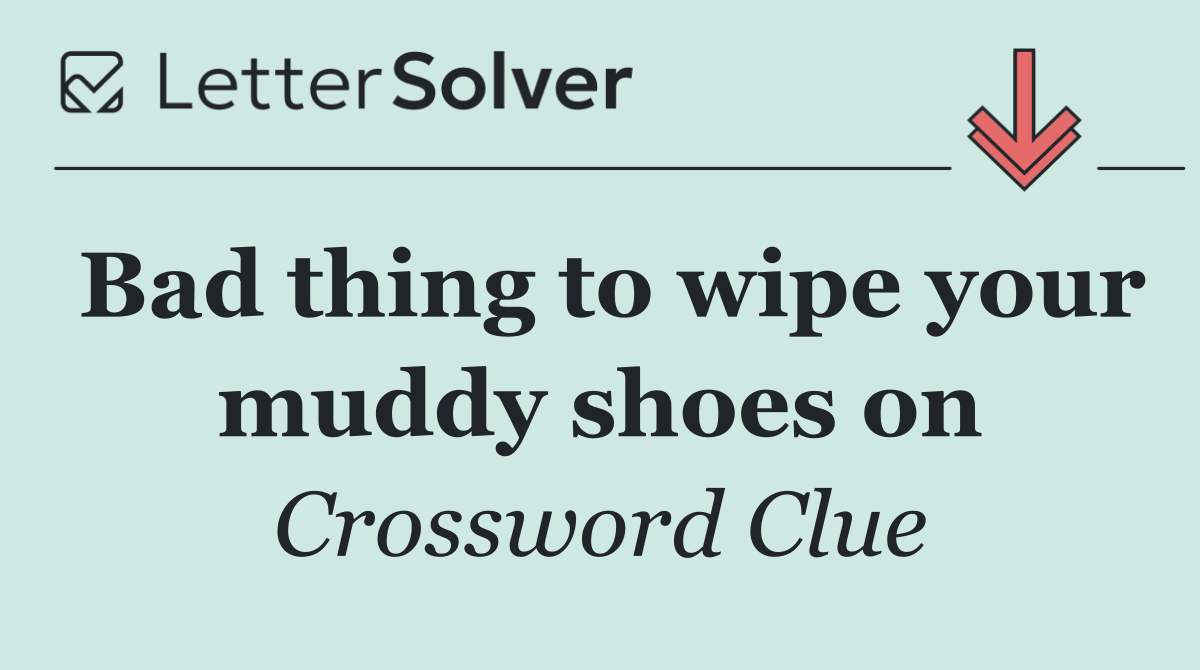 Bad thing to wipe your muddy shoes on