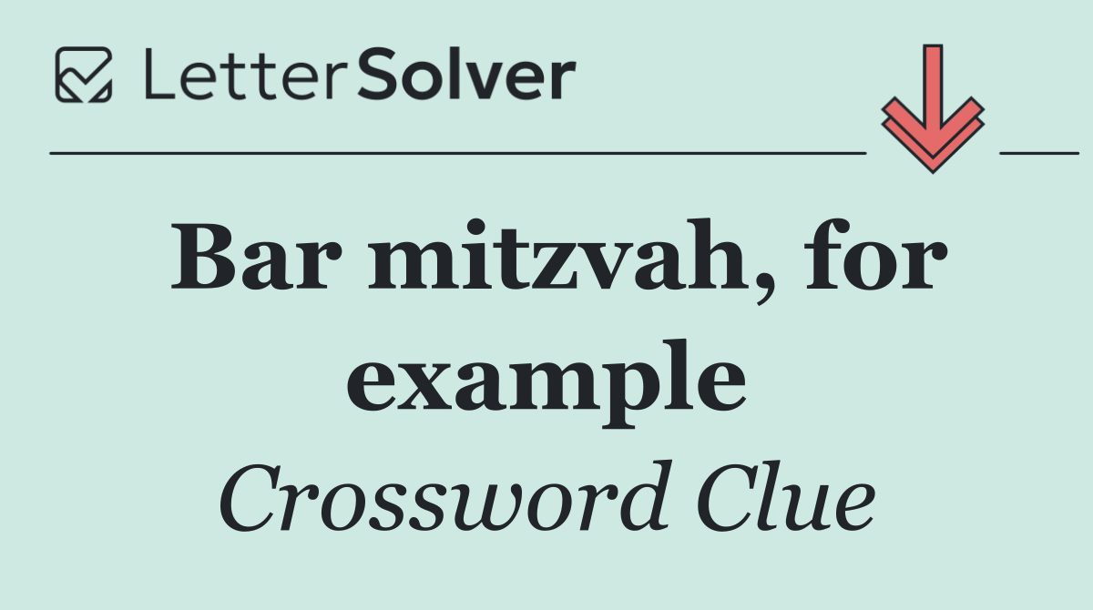 Bar mitzvah, for example