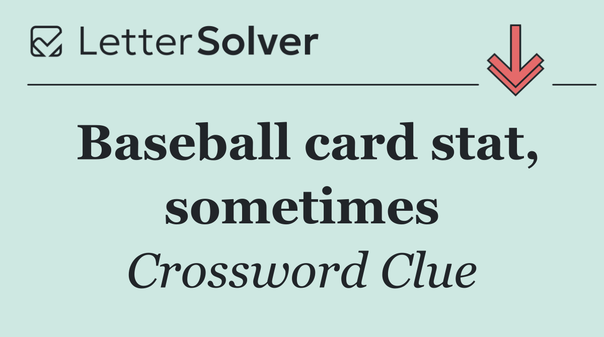 Baseball card stat, sometimes