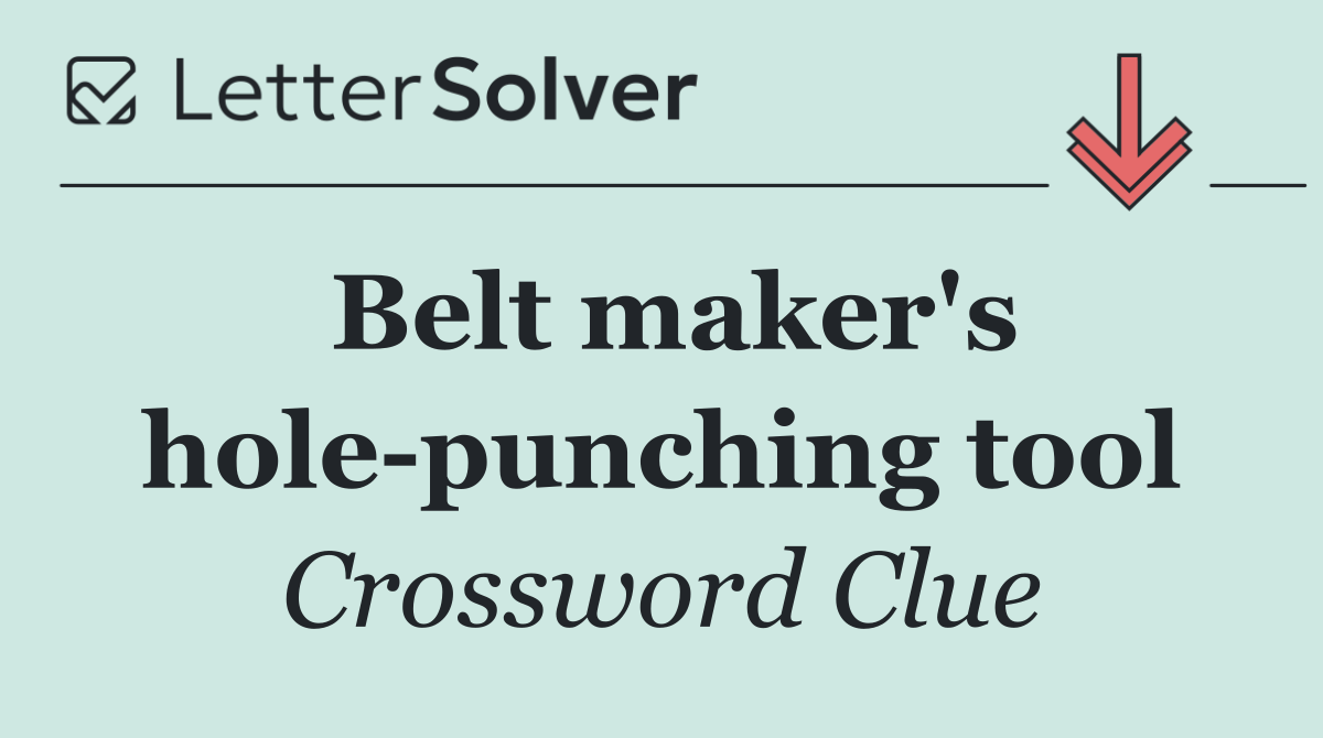 Belt maker's hole punching tool