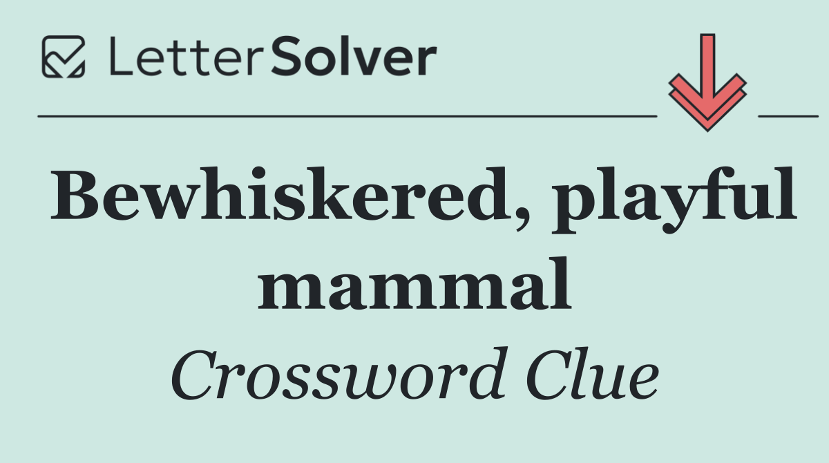 Bewhiskered, playful mammal