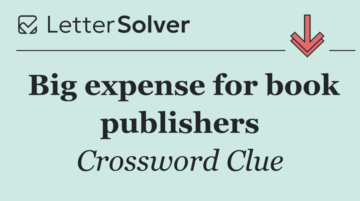 Big expense for book publishers