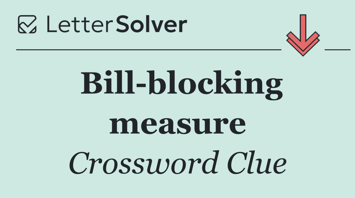 Bill blocking measure