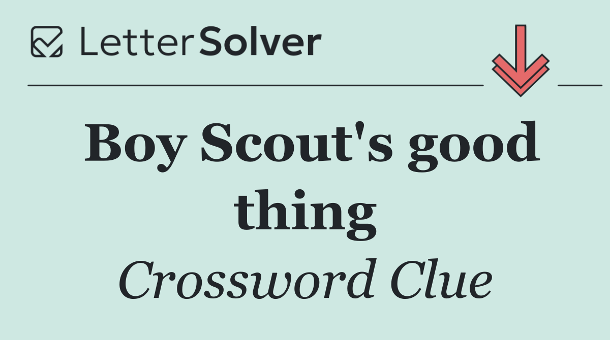 Boy Scout's good thing
