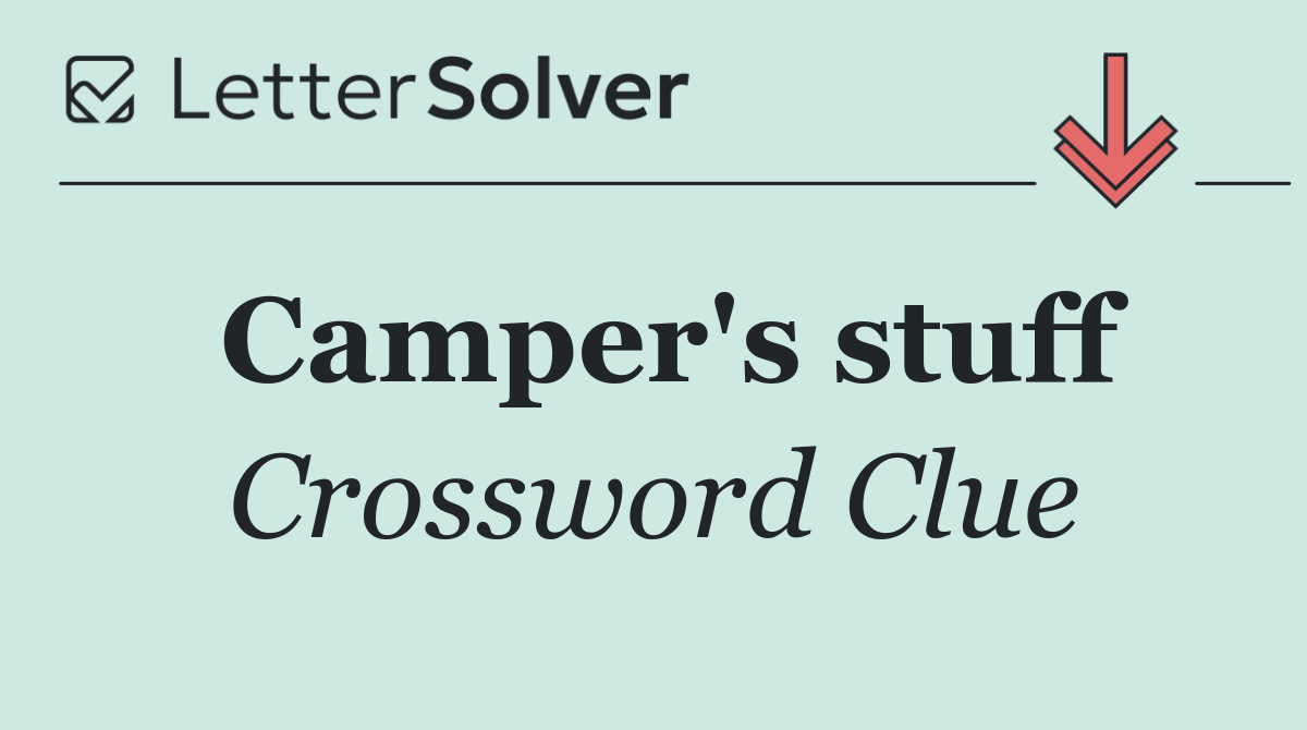 Camper's stuff
