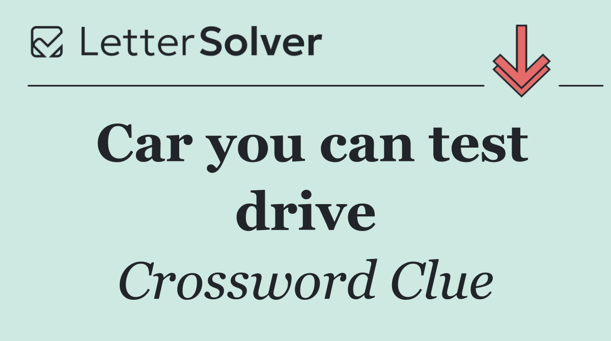 Car you can test drive