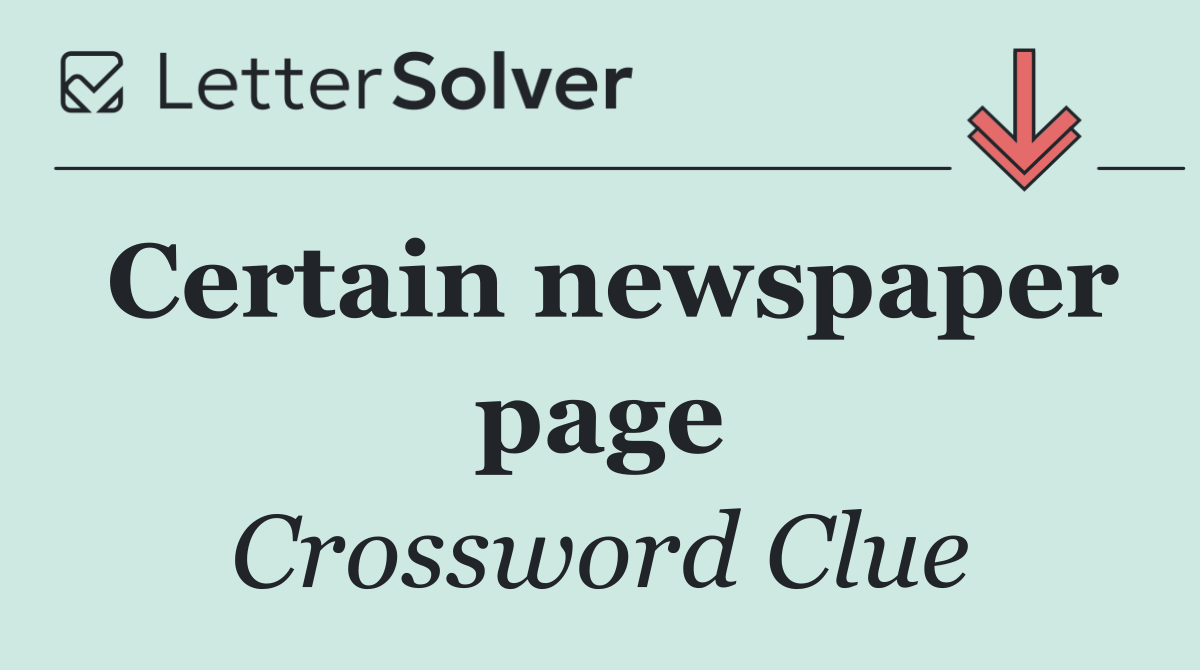 Certain newspaper page