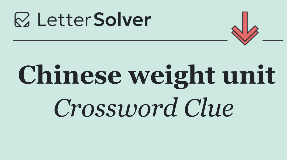 Chinese weight unit