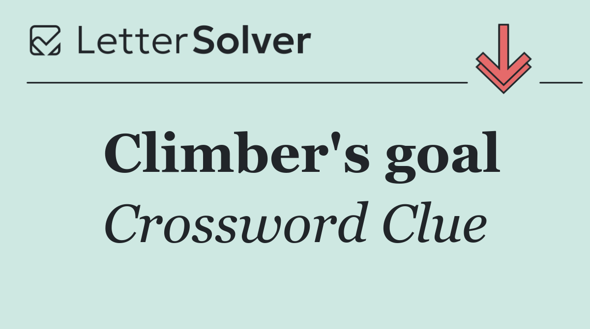 Climber's goal