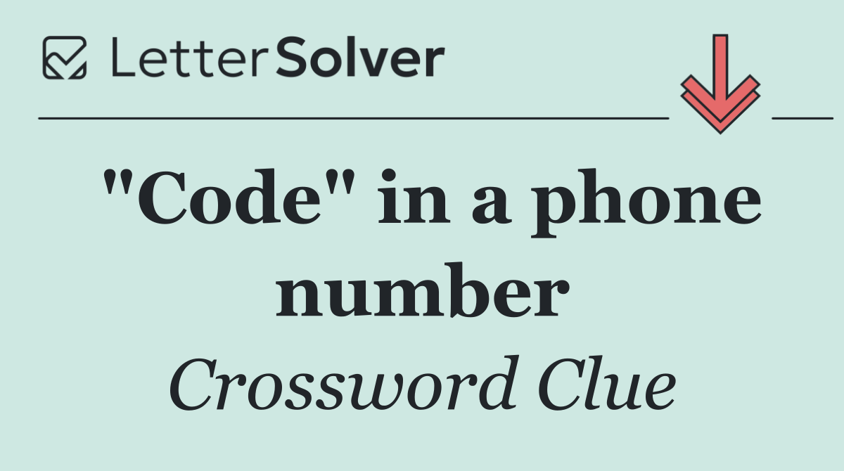 "Code" in a phone number