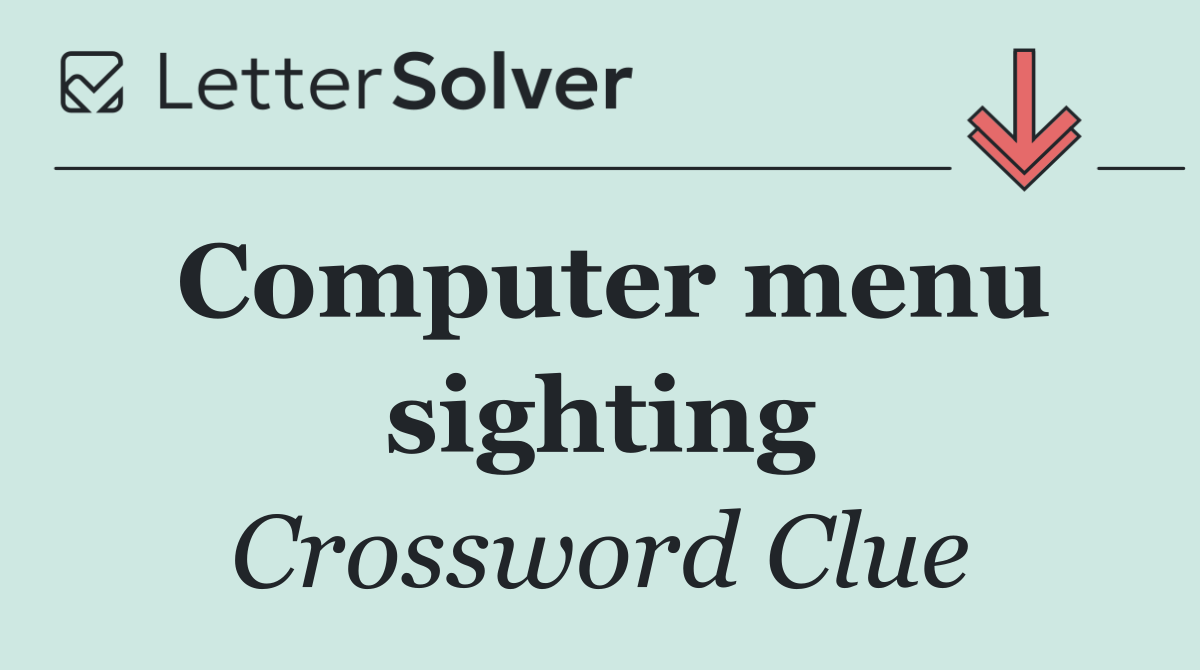 Computer menu sighting