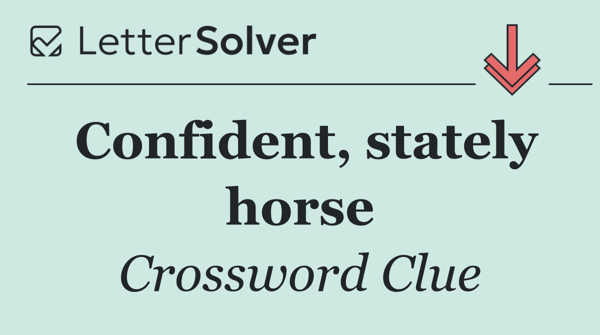 Confident, stately horse