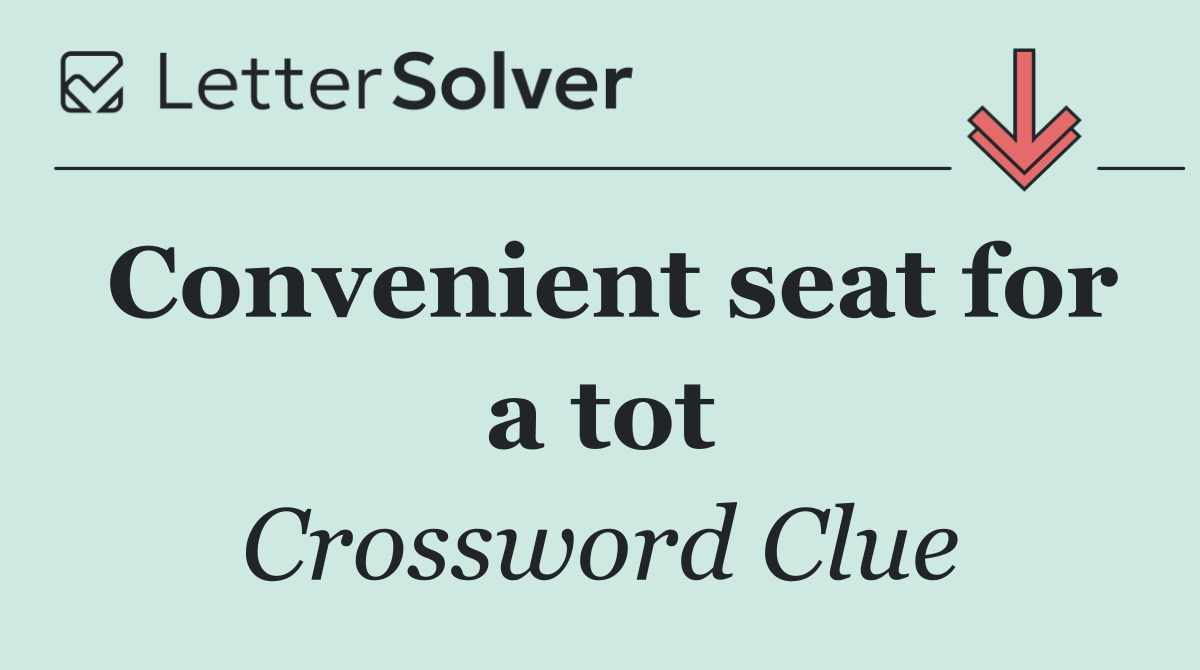 Convenient seat for a tot